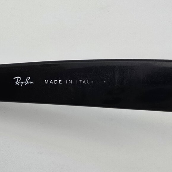 Ray-Ban RB2132 901 Wayfarer Black Frame G-15 Green Glass Lens Sunglasses Italy - Picture 8 of 13